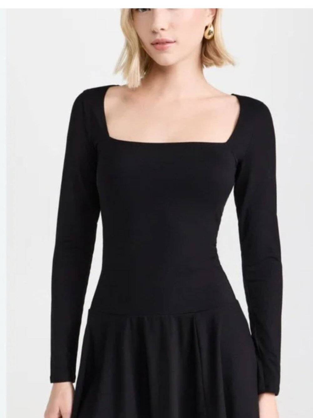 Reformation Coen Knit Black Long Sleeve Dress XL